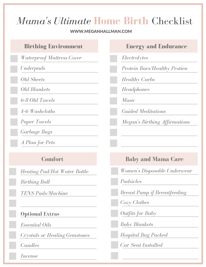 Preparing Yourself, and Your House for a Home Birth Megan Hallman